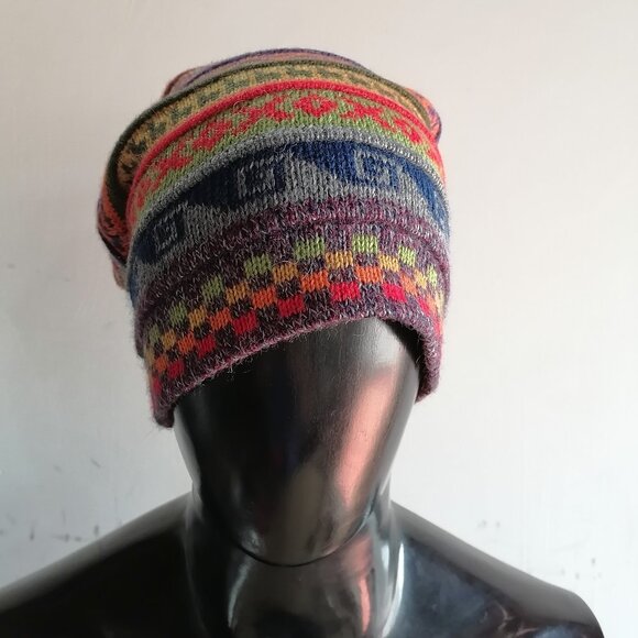 Chullo Scarf 2 in 1 Knitted Wool Hat Winter - Picture 1 of 9